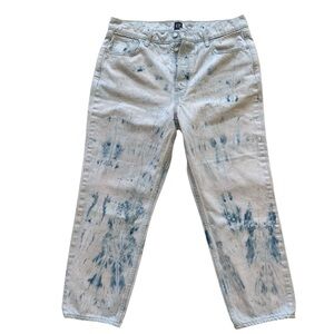 Gap 1969 Cheeky jeans tie dye button fly pink blue pastel straight 32 high rise